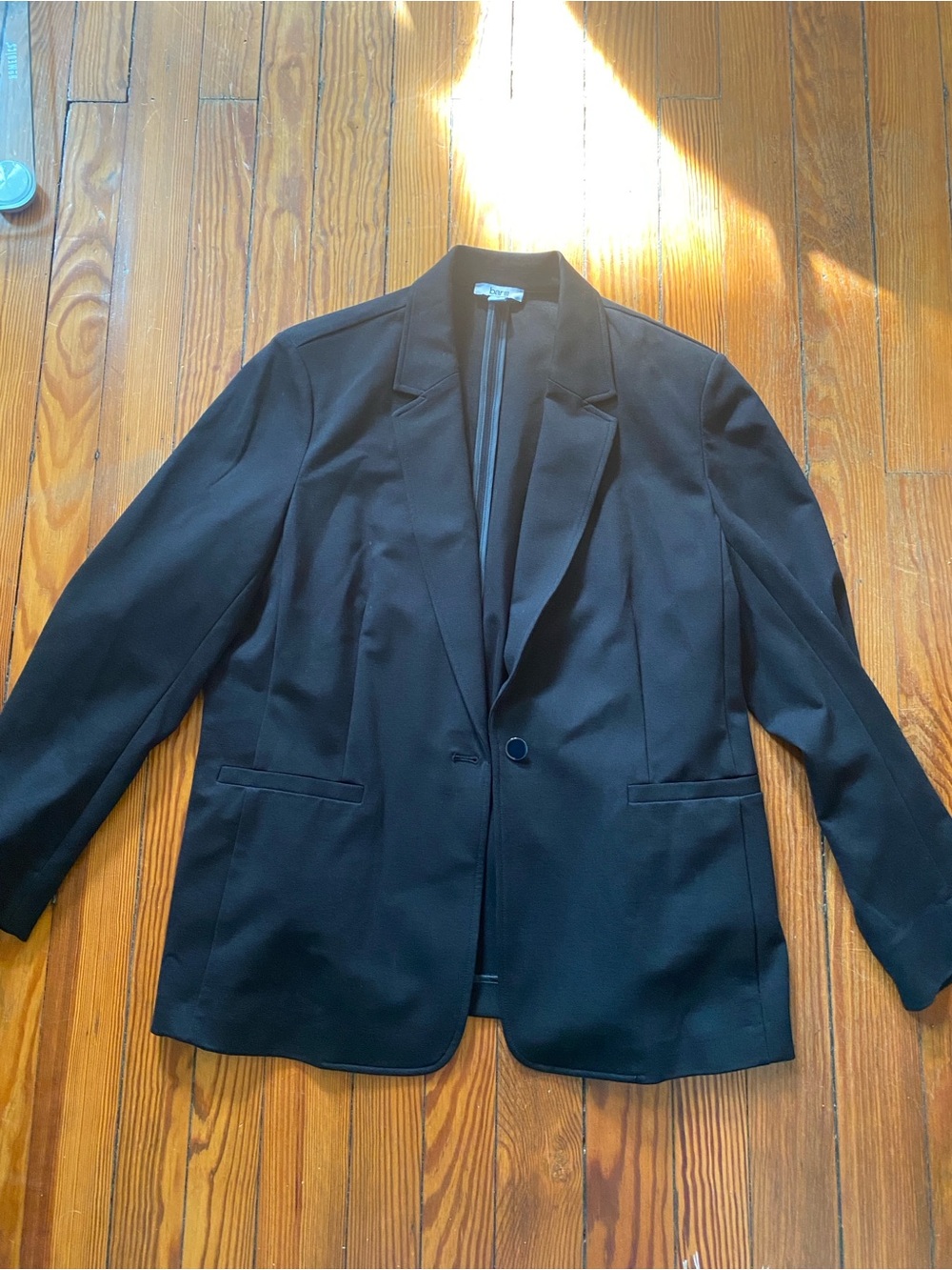 Bar III Black Single-Button Notch Lapel Blazer